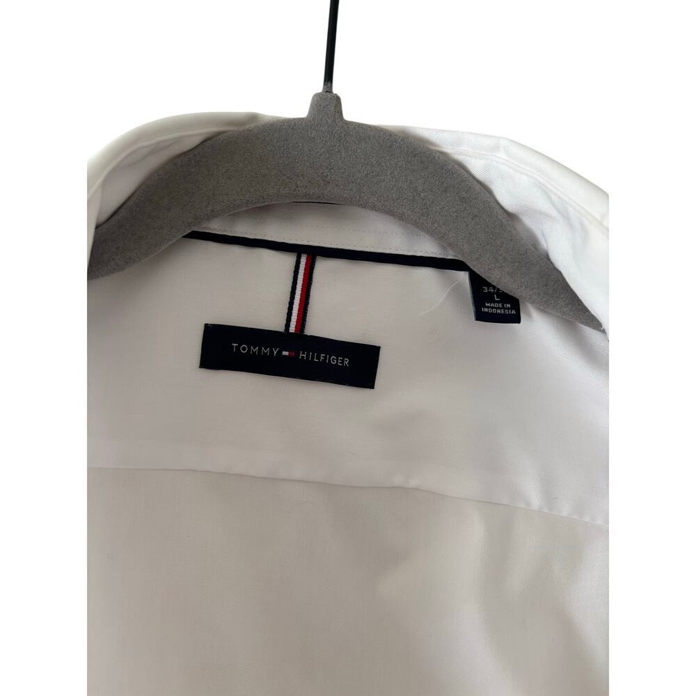 Tommy Hilfiger Men’s White Dress Shirt Button Front Long Sleeve Size 34/35 L - Picture 4 of 6
